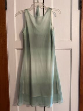 Alyn Paige Mint Green Sleeveless Dress with Scarf